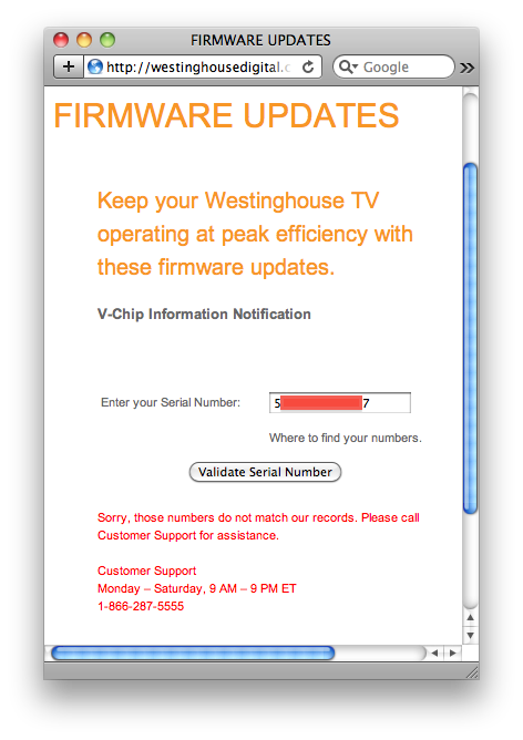 westinghouse tv firmware update download
